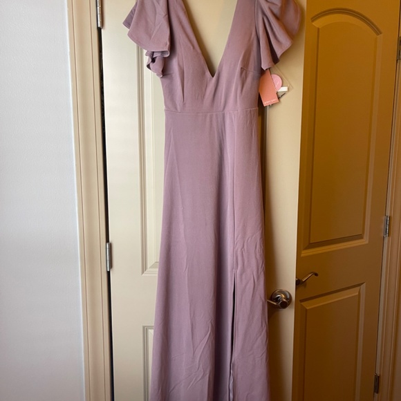 Hannah Crepe Dress - Dark Mauve × 1 S / DARK MAUVE - Picture 2 of 2